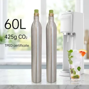 Soda Water Gas Cylinder 0.6L Food Grade 425g CO2 Soda Machine Cylinder