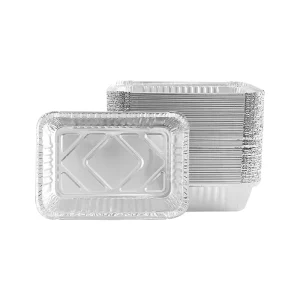 Space Saving Customizable Eco Friendly Food Grade Aluminum Foil Container with Foil Lid for Storage & Transport