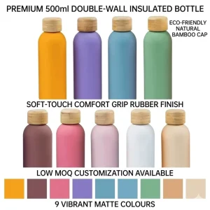Sports Stainless Steel Double-Wall Water Bottle with Handle
