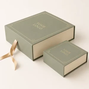 Spot UV-Finished Cardboard Box with Die-Cut Stickers for Jewelry Accessories Set