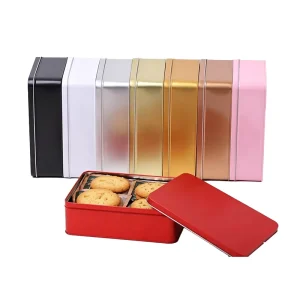 Square Food Tin Box for Cookies, Biscuits, and Tiramisu Cakes