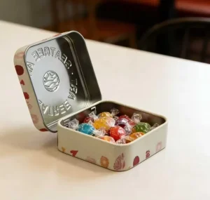 Square Metal Candy Storage Tin Box for Snacks and Wedding Favors