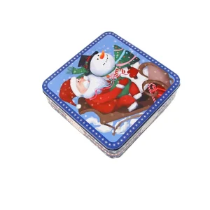Square Metal Tin Cookie Gift Box Container