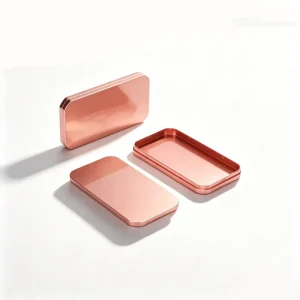 Square Play Card Postcards Letter Cake Photo Metal Tinplate Decorative Tin Box Packaging with Hinged Window