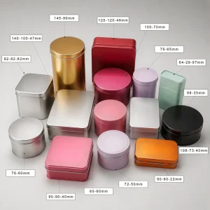 Square Tea Tin Box Metal Jewelry Tin Can Packaging for Cookies and Coffee Beans