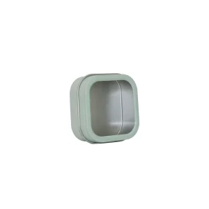 Square Tin Box with Window Empty Metal Container with Lid Custom Printed Storage Canister for Gift Packaging