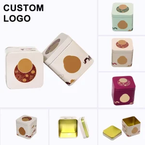 Square Tinplate Box with Screen Printing for Candy Tea and Chocolate Packaging