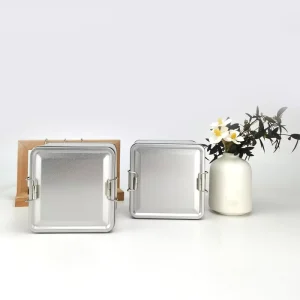 Square Tinplate Box with Snap Lock Sealing Strip Custom Print for Traditional Pastry Pineapple Cake Candy Storage