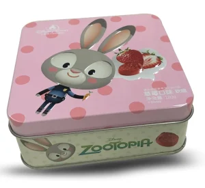 Square Tinplate Candy, Chocolate, and Cookie Tin Can with Offset Printing for Baby Food and Cake