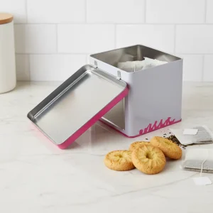 Square Tinplate Metal Biscuit Chocolate and Tea Gift Packaging with PET Window and Offset Printed 4-color CMYK Design Model S317