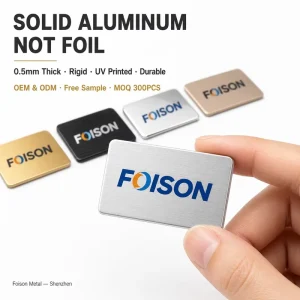 Stainless Steel Adhesive Sticker, Custom Metal Sticker, Metallic Embossed Badge