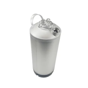 Stainless Steel Cleaning Keg 5 Gallon 19L with 1-Head Sankey D Port and Rubber Base for Beer Lines