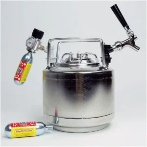 Stainless Steel Cornelius Keg with Heavy Duty Mini CO2 Regulator