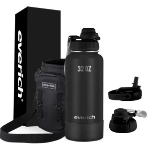 Stainless Steel Double-Wall Vacuum-Insulated Water Bottle with Lid and Handle, BPA-Free