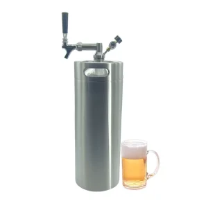 Stainless Steel Double-Walled Mini Growler Beer Keg for Home Brewing