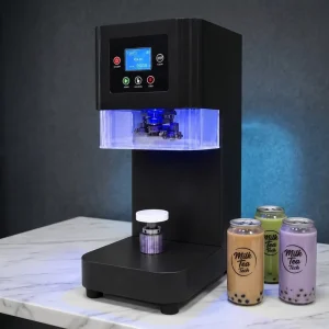 Stainless Steel Electric Automatic Can Induction Sealing Machine for 200-650 mL Bubble Tea and Beverages