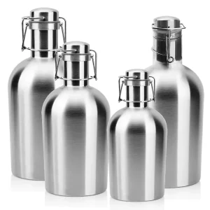 Stainless Steel Leak-Proof Flip-Top 2L Single-Wall Beer Keg 64oz Growler