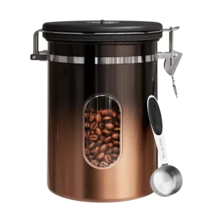 Stainless Steel Sugar and Tea Storage Jar With Viewable Window Airtight Coffee Canister