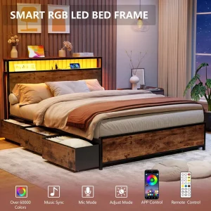 Standard Size Steel Wood Bed Guest Room Metal Wooden Bed Furniture