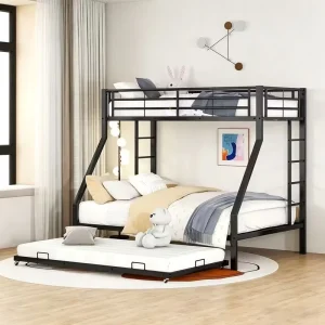 Steel Bunk Bed with Upper Lower Bunks Durable Minimalist Design Disassembly Feature for Small Apartment Hotel Double Layer Bed