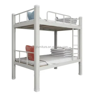Steel Frame Double Bunk Bed Heavy Duty Metal Twin Over Twin Student Adult Dormitory Bedroom Furniture