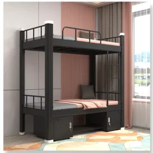 Steel Modern Bunk Bed for School Students with Storage Full Over Full Size Bedroom Use