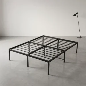 Steel Slat Custom Bed Frame Metal Construction Simple Modern Design Durable Eco-Friendly Easy Assembly Hotel School Bedroom