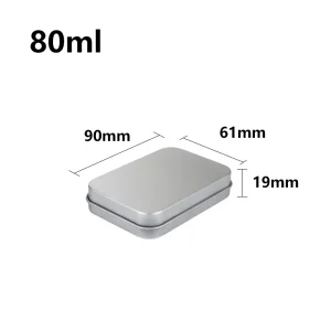 Stock Rectangular Matte Silver Tinplate Box Badge USB Drive Storage Metal Tin Box Custom Logo Packaging
