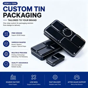 Stock Rectangular Metal Tin Box, Paint Palette Packaging Container, Ready to Ship, Factory Supplier