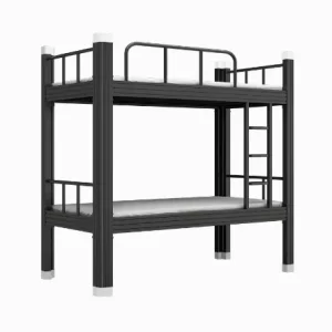 Student Dormitory Steel Bed Bunk Apartment Metal Home Twins Bunk Bed with Shoe Cabinet