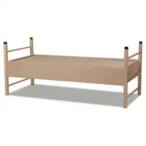 Student Single Bed Metal Frame Wooden Finish Practical Storage Features School Dormitory Hotel Bedroom Furniture for Home Use