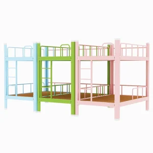Sturdy Double Size Metal Beds for Children Boys and Girls for Bedroom School Dormitory or Apartment Iron Frame Bunk Beds