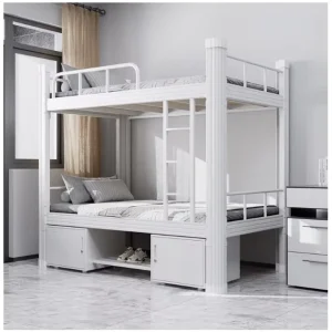 Sturdy Modern Metal Bunk Bed Frame Durable Welded Steel Dormitory