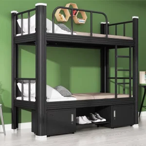 Sturdy Steel Modern Bunk Bed with Removable Double Frame Foldable & Portable Adjustable for Schools and Dormitories