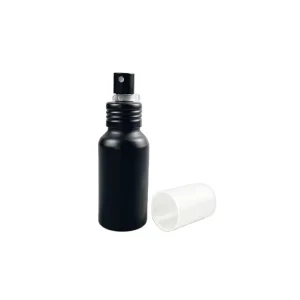 Supplier Factory 50ml Frosted Metal Containers Aluminum Bottles with Black Fine Mist Sprayer and Cover