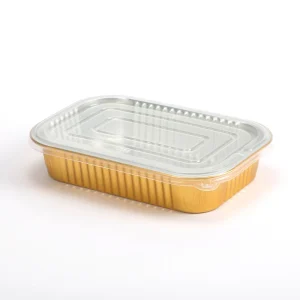 T220 1050ml Heavy-Duty Rectangular Aluminum Foil Container with PP Lid, Microwavable and Oven Safe