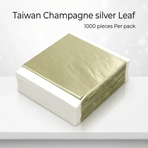 Taiwan Imitation Champagne Silver Foil 14*14cm 1000pcs pack for Home Ceiling Decoration Imitation Silver Leaf