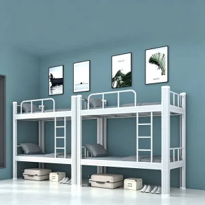 Teenagers Children’s Twin Size Steel Metal Bunk Bed Metal Double Bunk Bed Steel Dormitory Bed Metal Frame Bunk Bed