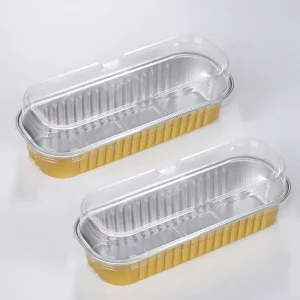 Thickened Long Rectangular Disposable Aluminum Foil Pan with PET Lining for Food Storage