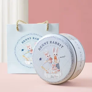 Tin Box Cake and Biscuit Containers Mini Candy Storage Tins with Lids Empty Metal Iron Box with Recycled Materials and Plywood
