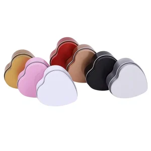 Tin Box Rings Jewelry Badges Heart-Shaped Storage Container Window Frosted Finish Customizable Aromatherapy 60x59x27mm