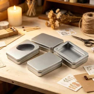 Tinplate CMYK Offset-Printed Glossy Nail Packaging Case, Portable Tableware Gift Box, 1000pcs MOQ, China
