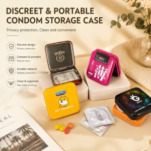 Tinplate Condom Tin Box and Jewelry Case with Hinged Lid