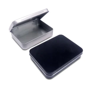 Tinplate Decorative Gift Boxes Square Metal Cans with Hinged Lid Custom Logo Recyclable Chocolate Cookie Packaging