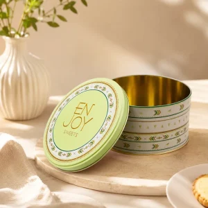 Tinplate Food Cookie and Biscuit Container Vintage Candy and Chocolate Packing Tin Box with Offset Printing