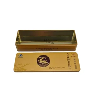 Tinplate Gift Box with Custom Logo Glossy Finish Recycled Materials Embossed Design for Cosmetic Packaging
