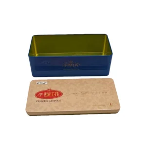 Tinplate Gift Box with Custom Logo Glossy Finish Recycled Materials Embossing for Cosmetic Packaging