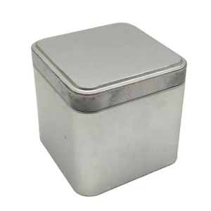 Tinplate Plain Tea case Metal Tin Tea Caddy square Tea Tins Canister