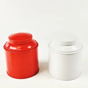 Tinplate Tea, Biscuit, and Candy Storage Cans with Double Lid