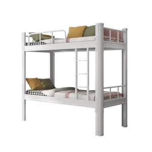 Top Ranked Dormitory Bed Students College Twin Over Red Bottom Construction Site Stainless Steel Frame Double Full Size Bunk Bed